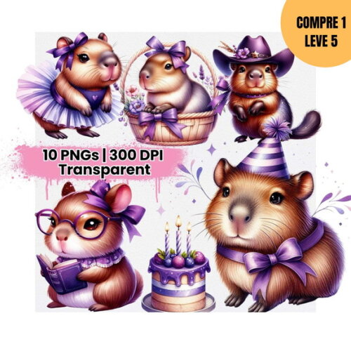 Arquivo Digital Capivara Roxo Kit Digital -4235