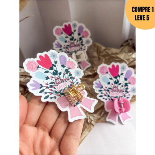 Arquivo Digital Card Buquê de Flores Prendedor -3297