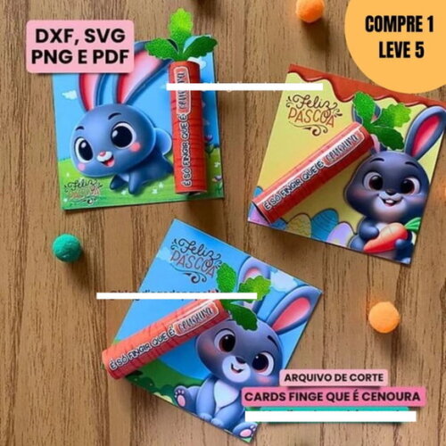 Arquivo Digital Cards Finge Que É Cenoura Páscoa -2332