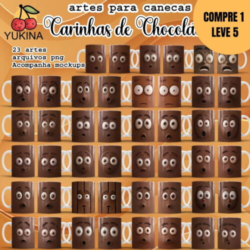 Arquivo Digital Carinhas de Chocolate Canecas -4830