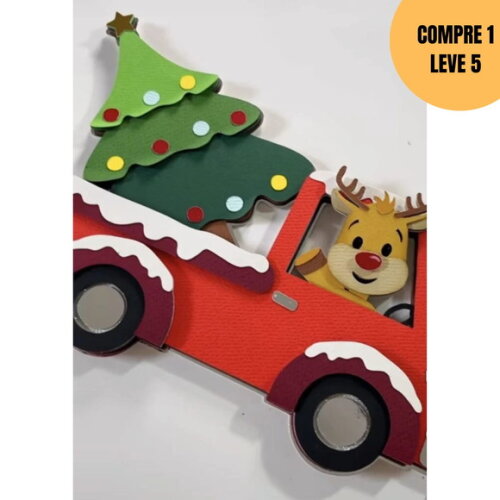 Arquivo Digital Carrinho de Natal Topo de Bolo -5948