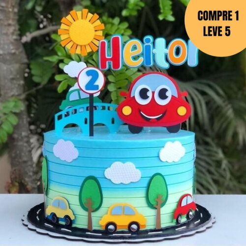 Arquivo Digital Carrinhos Topo de Bolo -5278