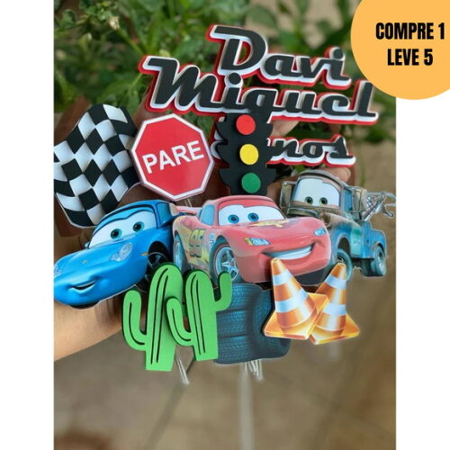 Arquivo Digital Carros Disney Topo de Bolo -6105