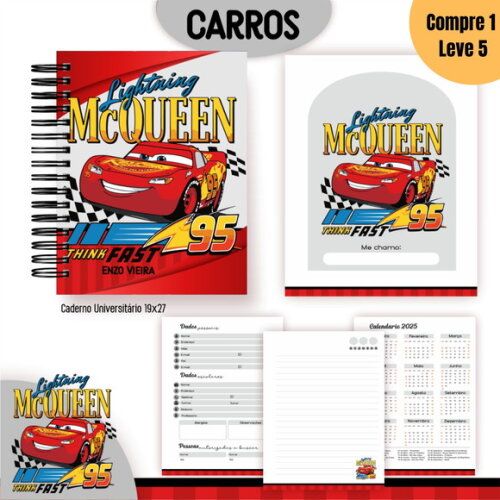 Arquivo Digital Carros Disney Kit Escolar 2025 -1052