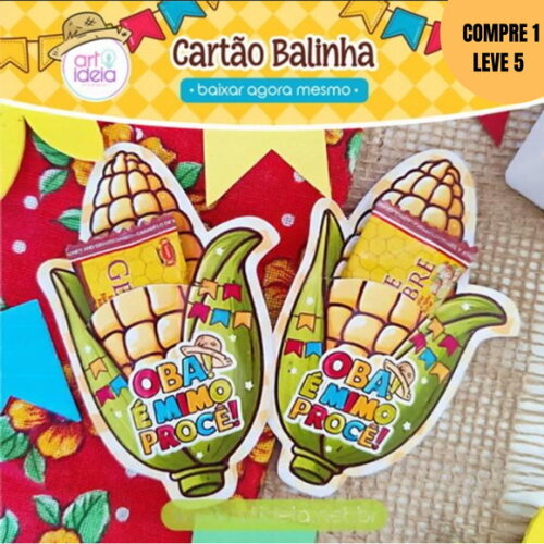 Arquivo Digital Cartão Balinha Milho Junino São João -3400