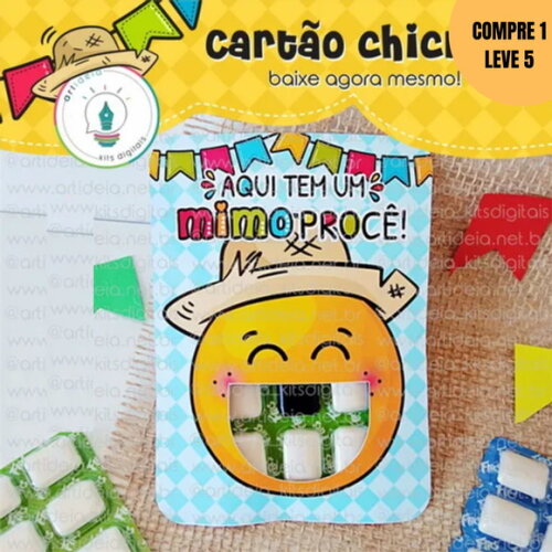 Arquivo Digital Cartão Chiclete Junino São João -3549