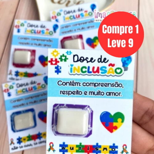 Arquivo Digital Cartão Chiclete Dose de Inclusão Autismo