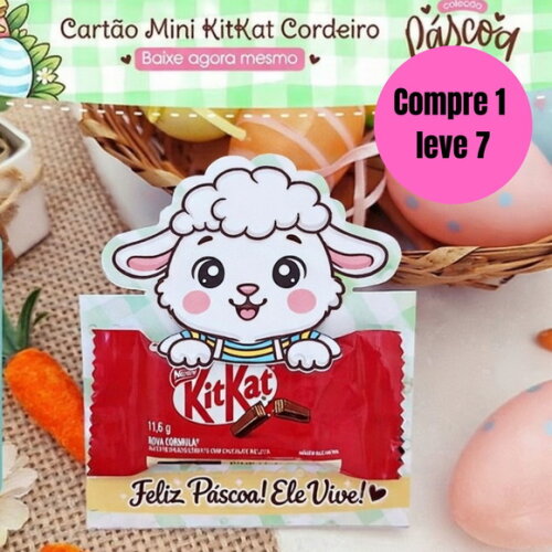 Arquivo Digital Cartão Mini Kitkat Cordeiro Páscoa -6547