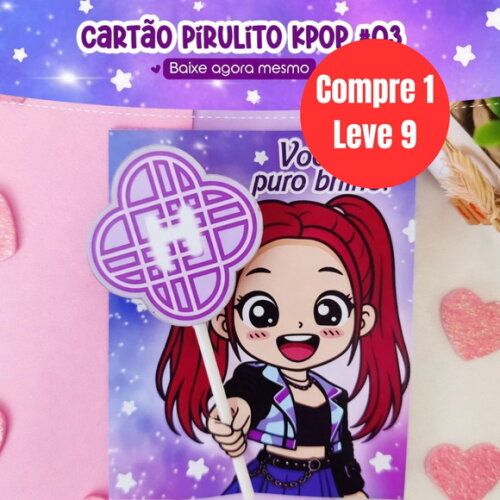Arquivo Digital Cartão Pirulito Kpop -6894