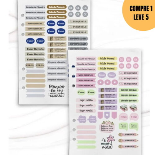 Arquivo Digital Cartela de Adesivos para Pioneiros -2805