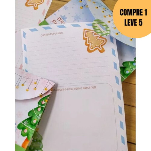 Arquivo Digital Cartinha + Envelope para o Papai Noel -5744