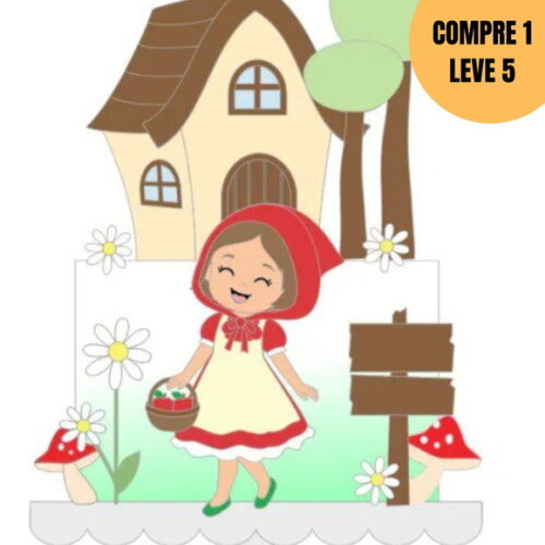 Arquivo Digital Chapeuzinho Vermelho Topo de Bolo -4816