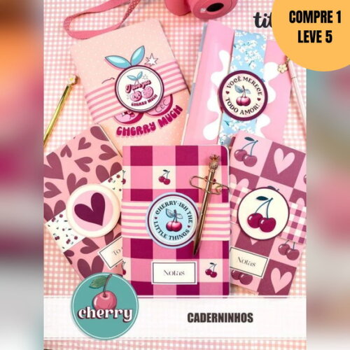 Arquivo Digital Cherry Combo Caderninhos -1495
