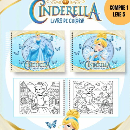Arquivo Digital Cinderela Livros de Colorir -4037