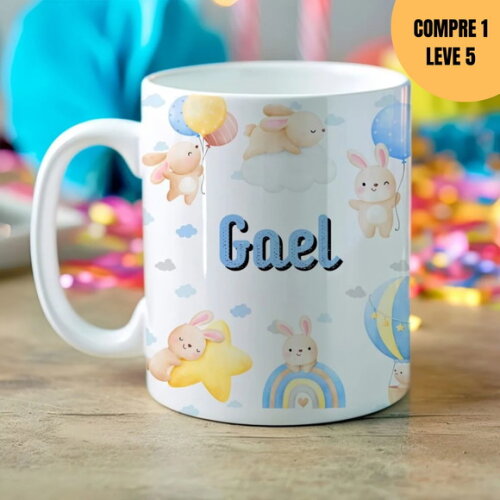 Arquivo Digital Coelhinhos Arte Avulsa para Caneca -1589