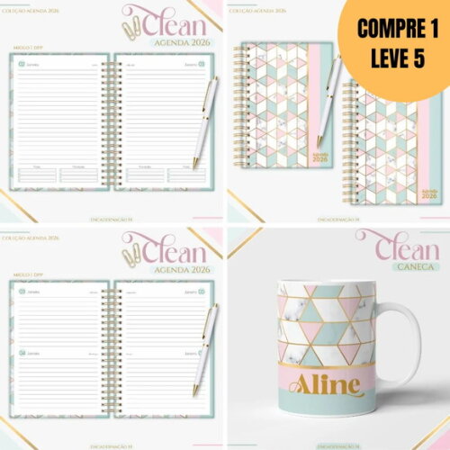 Arquivo Digital Coleção Basic Clean 2026 Rose Green -4802