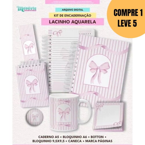 Arquivo Digital Coleção Lacinho Aquarela Encadernação -5540