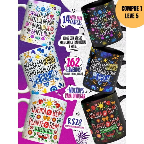 Arquivo Digital Coleção Proteção Artes para Caneca -3994