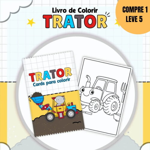 Arquivo Digital Colorir Trator Livro de Colorir -4656