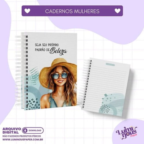 Arquivo Digital Combo 10 Cadernos Mulheres A5 -2135