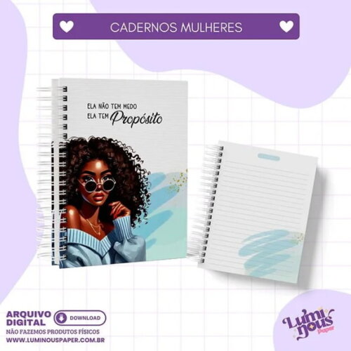 Arquivo Digital Combo 10 Cadernos Mulheres A5 -2135