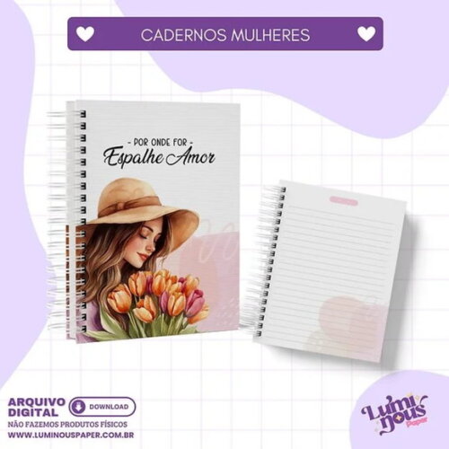 Arquivo Digital Combo 10 Cadernos Mulheres A5 -2135