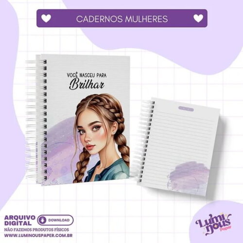 Arquivo Digital Combo 10 Cadernos Mulheres A5 -2135