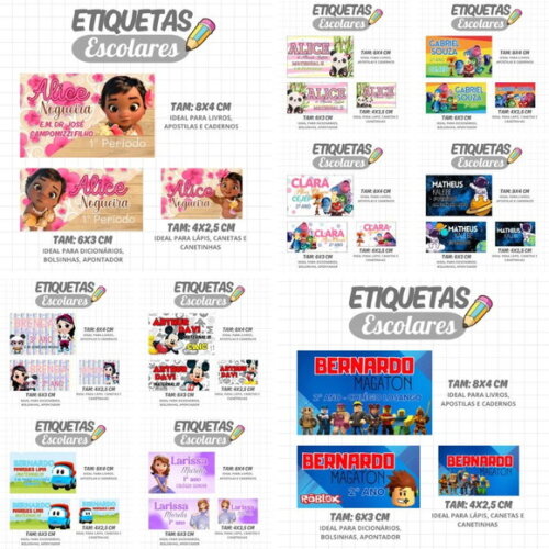 Arquivo Digital Combo 150 Etiquetas Escolares -1282
