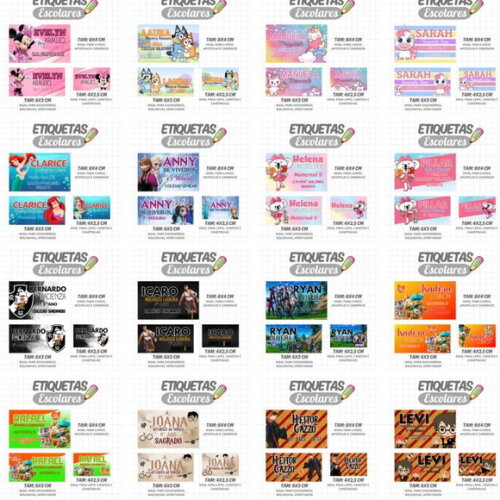 Arquivo Digital Combo 150 Etiquetas Escolares -1282