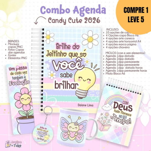 Arquivo Digital Combo Agenda Candy Cute 2026 -6172