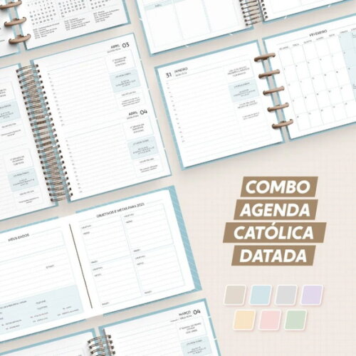 Arquivo Digital Combo Agenda Católica 2025 Datada A5 e M-792