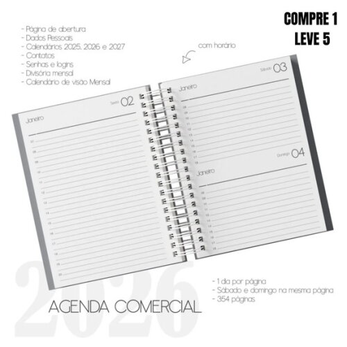 Arquivo Digital Combo Agenda Comercial Datada 2026- 2394