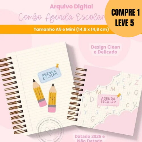 Arquivo Digital Combo Agenda Escolar e Infantil 2026 -5476
