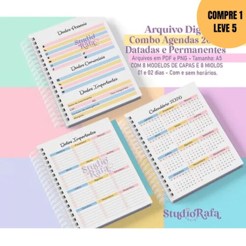 Arquivo Digital Combo Agendas 2026 Colorful -4474