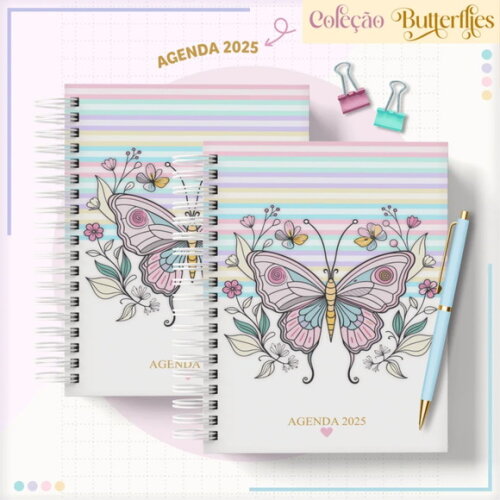 Arquivo Digital Combo Agendas Borboletas 2025 Permanente 197