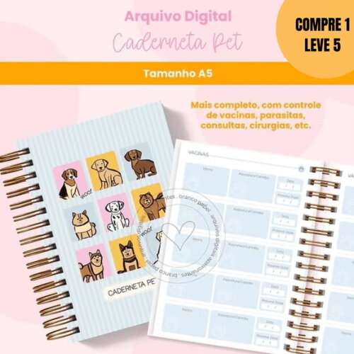 Arquivo Digital Combo Caderneta Pet -5838