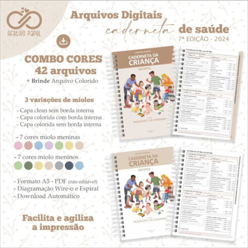 Arquivo Digital Combo Caderneta 7ª Edição Clean - 1163