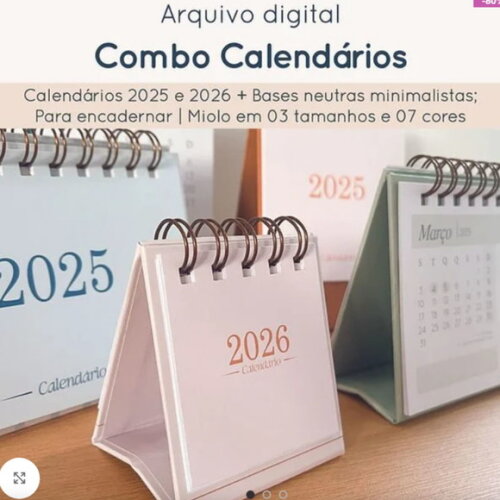 Arquivo Digital Combo Calendário de Mesa A6 e Mini -405