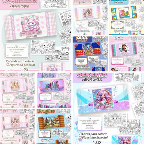 Arquivo Digital Combo Cards para Colorir -3701