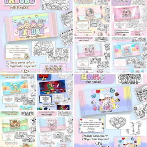 Arquivo Digital Combo Cards para Colorir -3701