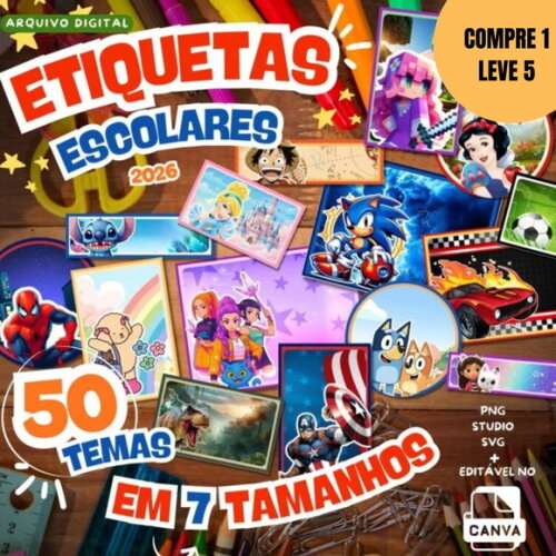 Arquivo Digital Combo Etiquetas Escolares 2026 -6034