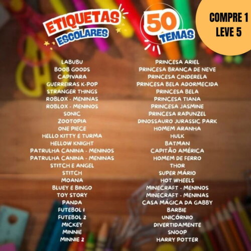 Arquivo Digital Combo Etiquetas Escolares 2026 -6034