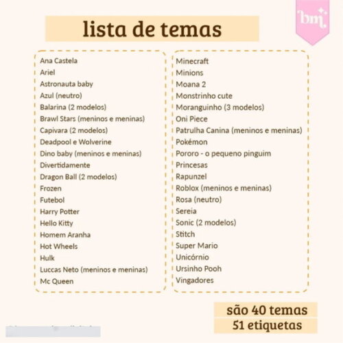 Arquivo Digital Combo Etiquetas Escolares 40 Temas -1641