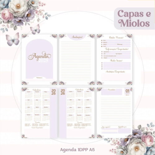 Arquivo Digital Combo Floral Alfabeto Agenda 2025 -397