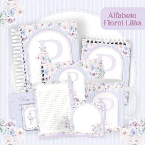 Arquivo Digital Combo Floral Alfabeto Lilás 2025 -356