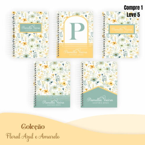Arquivo Digital Combo Floral Azul e Amarelo 2025 -742