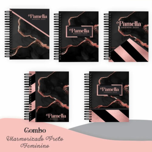 Arquivo Digital Combo Marmorizado Preto Feminino -825