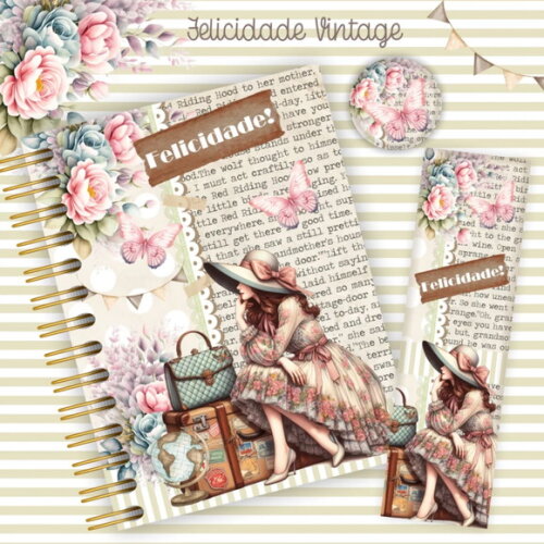 Arquivo Digital Combo Mini Agendas 2025 Vintage -642