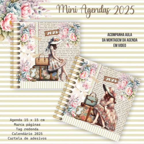 Arquivo Digital Combo Mini Agendas 2025 Vintage -642