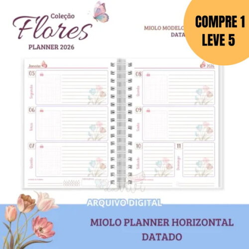 Arquivo Digital Combo Miolo + Capa Planner 2026 -5427